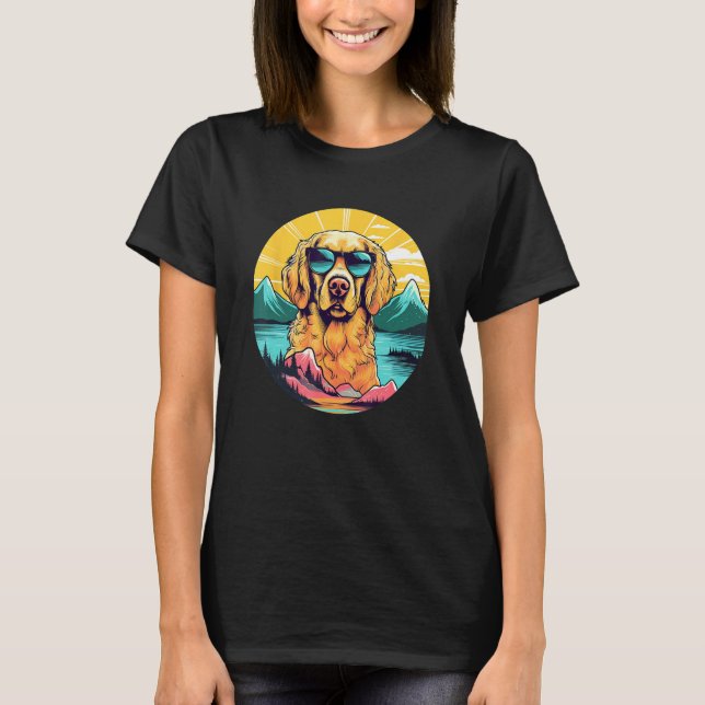 Retro Golden Retriever Men Women Kids 3 T-Shirt (Vorderseite)