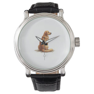 Retro Golden Retriever Rückansicht Hunde Liebhaber Armbanduhr