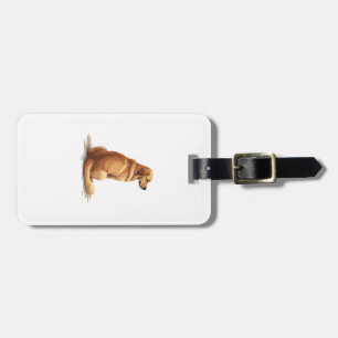 Retro Golden Retriever Rückansicht Hunde Liebhaber Gepäckanhänger