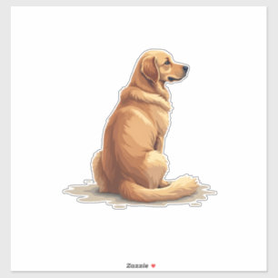 Retro Golden Retriever Rückansicht Hundeliebhaber  Aufkleber