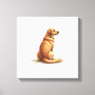 Retro Golden Retriever Rückansicht Hundeliebhaber Leinwanddruck