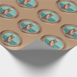 Retro Golden Stylish Portrait Foto Display Geschenkpapier