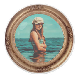 Retro Golden Stylish Portrait Foto Display Keramikknauf