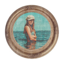 Retro Golden Stylish Portrait Foto Display