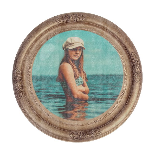 Retro Golden Stylish Portrait Foto Display Schneidebrett (Vorderseite)