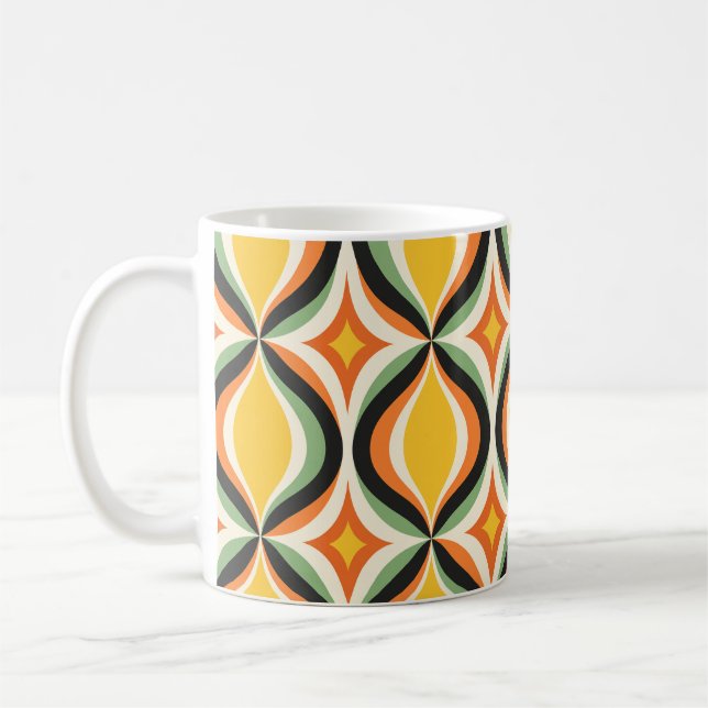 Retro Golden Waves Morgen Tasse  (Links)