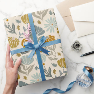 Retro-Goldene Gänseblümchen Geschenkpapier