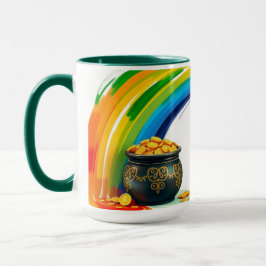 Retro-Goldtopf St. Patricks Glücksmünze Tasse