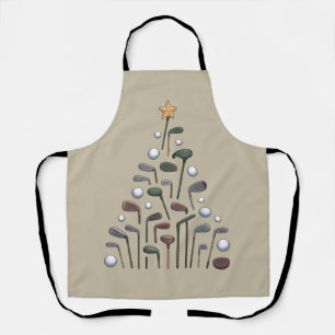 Retro Golf Club Weihnachtsbaum Golfen X-mas Schürze