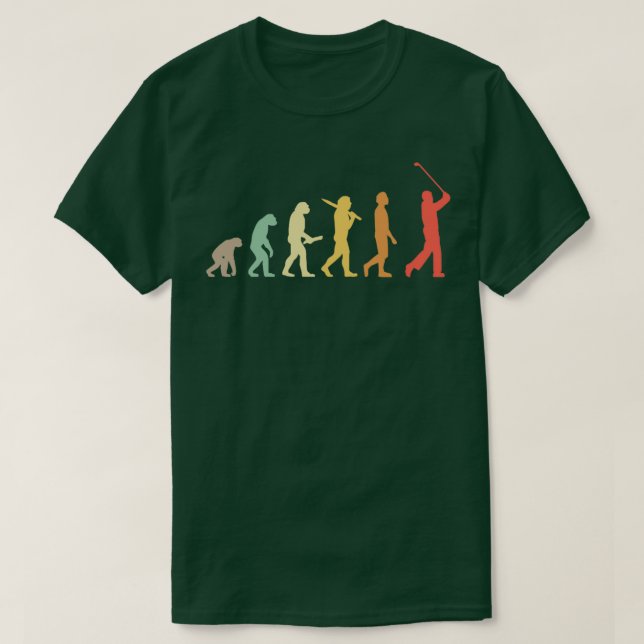 Retro Golf Evolution Geschenk für Golfer Golfspiel T-Shirt (Design vorne)