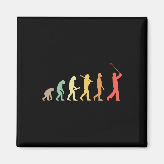 Retro-Golf-Evolution Geschenk für Golfer und Golf- Magnet (Vorne)