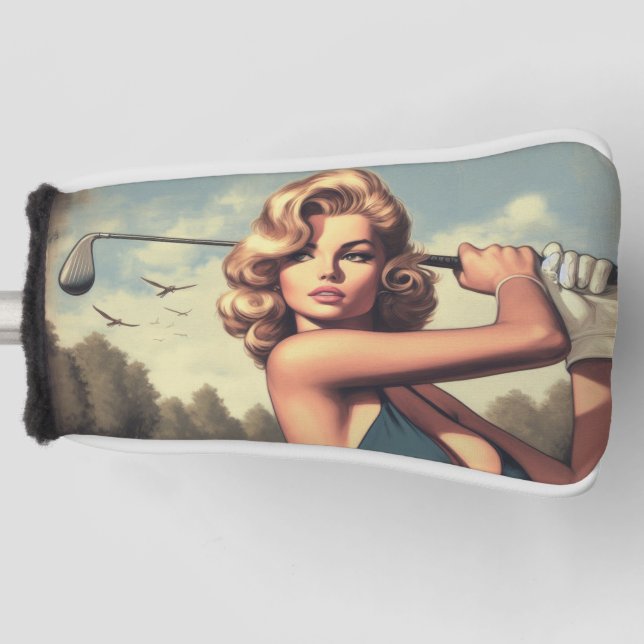 Retro Golf Girl Golf Headcover (Vorderseite)