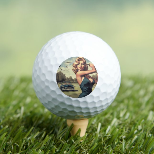Retro Golf Girl Golfball (Insitu T-Shirt)