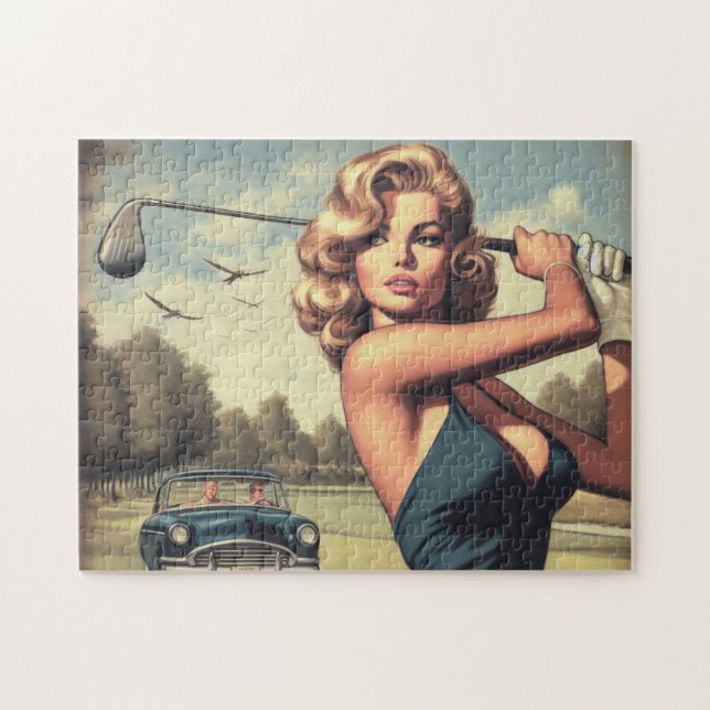 Retro Golf Girl Puzzle (Horizontal)