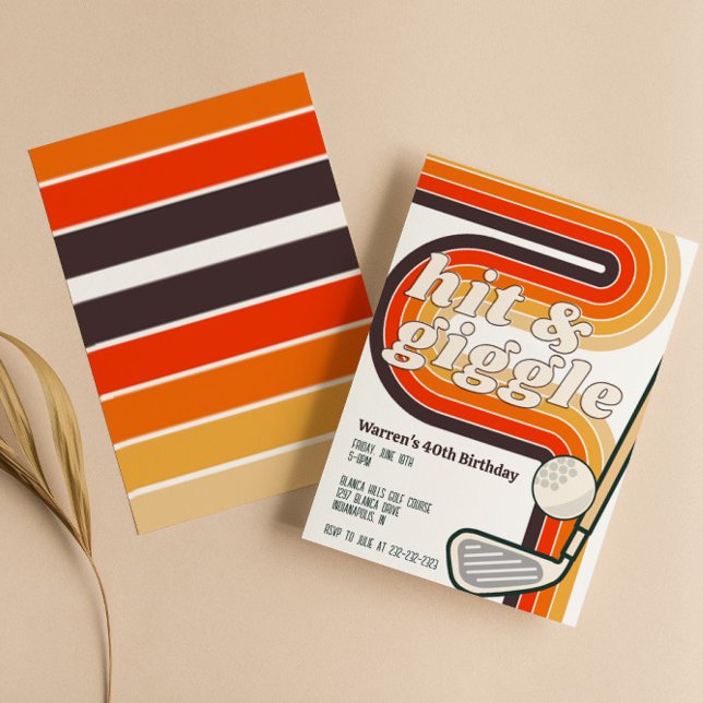 Retro Golf Hit and Giggle Einladung (Von Creator hochgeladen)