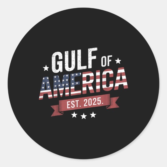 Retro Golf of US America 2025 Amerikanische Flagge Runder Aufkleber (Vorderseite)