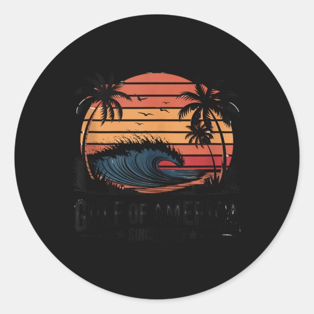Retro Golf of US America 2025 Amerikanische Flagge Runder Aufkleber (Vorderseite)