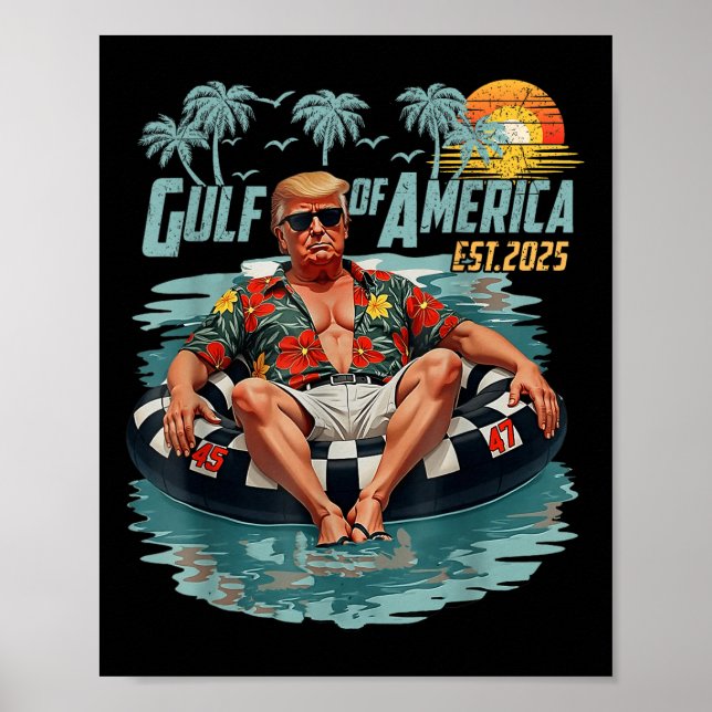 Retro Golf of US America Est 2025 American Gulf U Poster (Vorne)
