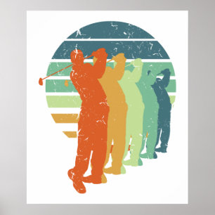 Retro Golf Player, Golfer, Golfsport Fan Geschenk Poster