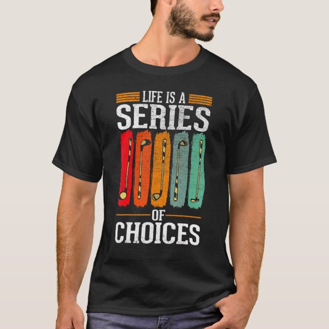 Retro Golf Player Vater Männer Golfer T-Shirt (Vorderseite)