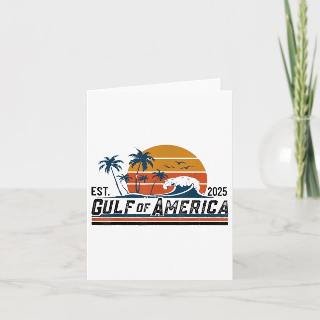 Retro Golf von Amerika Est 2025 Beach Summer Karte (Vorderseite)