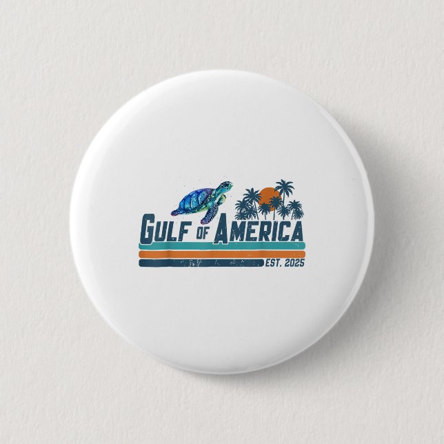 Retro Golf von Amerika Est 2025 Schildkrötenmex Button (Vorderseite)