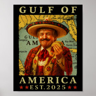 Retro Golf von Amerika Mexiko Funny Trump Mexiko Poster