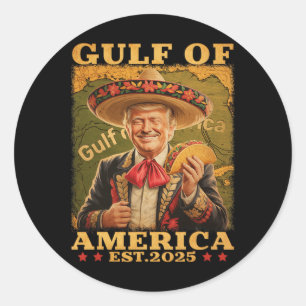Retro Golf von Amerika Mexiko Funny Trump Mexiko Runder Aufkleber