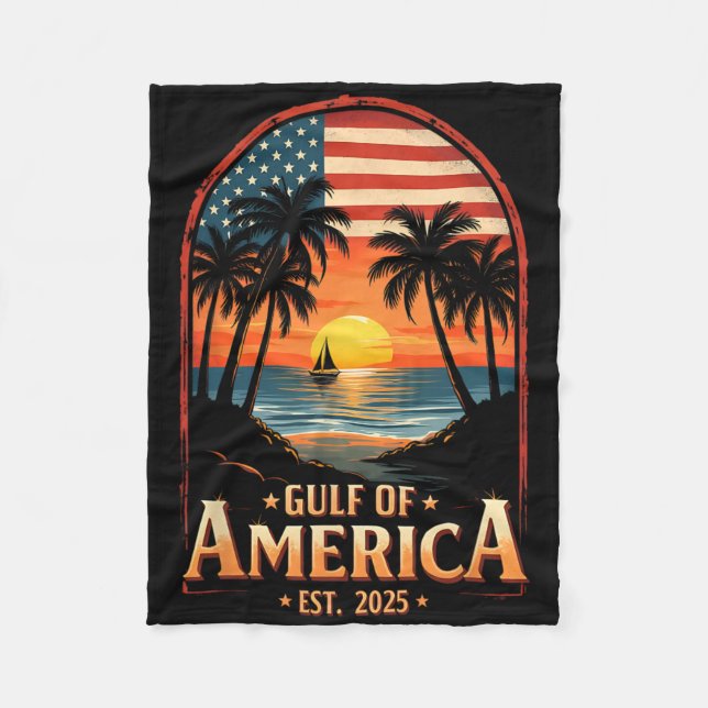 Retro Golf von Amerika Ostküste 2025 Flaggenküste  Fleecedecke (Vorderseite)