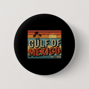 Retro Golf von Mexiko Est 1550 Beach Vibes Sunset Button