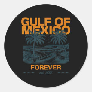 Retro Golf von Mexiko Est 1550 Forever Beach Golf Runder Aufkleber