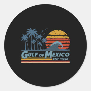 Retro Golf von Mexiko Est 1550 Vintager Strand Runder Aufkleber