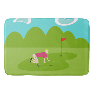 Retro Golfer Bath Mat Badematte