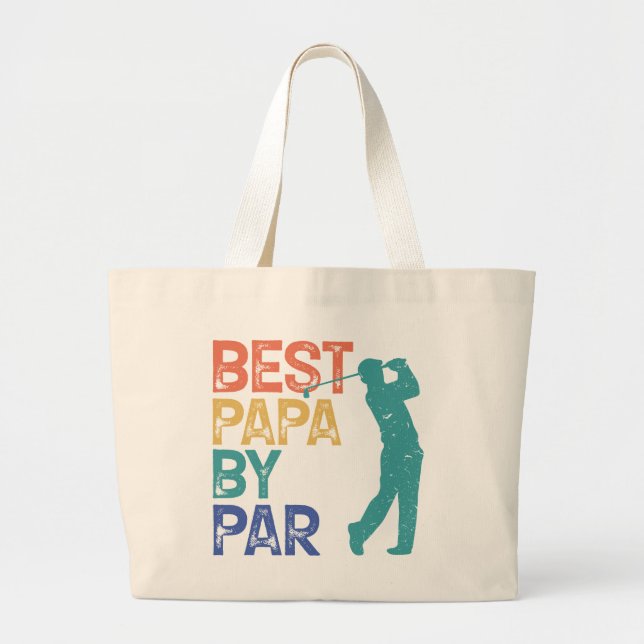 Retro Golfer - Beste Papa Par Jumbo Stoffbeutel (Vorne)