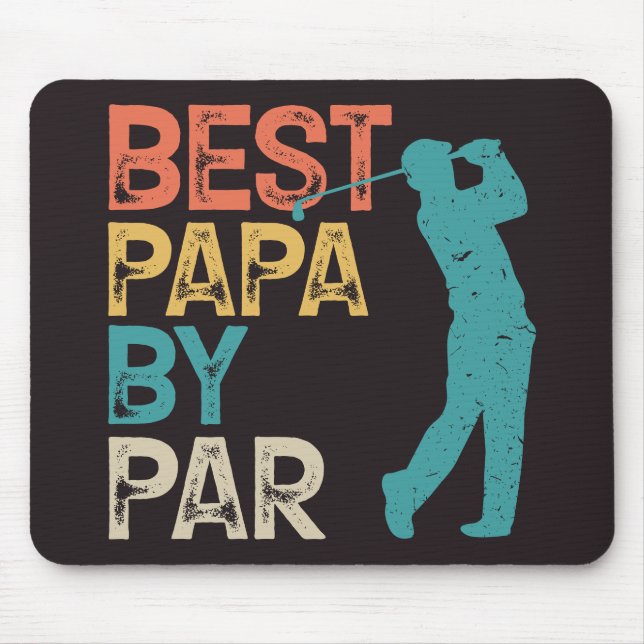 Retro Golfer - Beste Papa Par Mousepad (Vorne)