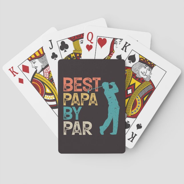 Retro Golfer - Bestes Papa per Par Spielkarten (Rückseite)