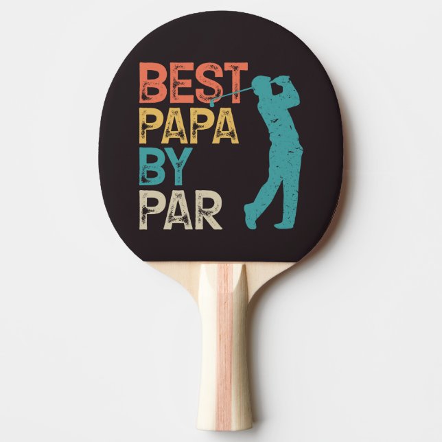 Retro Golfer - Bestes Papa per Par Tischtennis Schläger (Vorderseite)