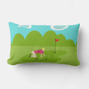 Retro Golfer Lumbar Pillow Lendenkissen
