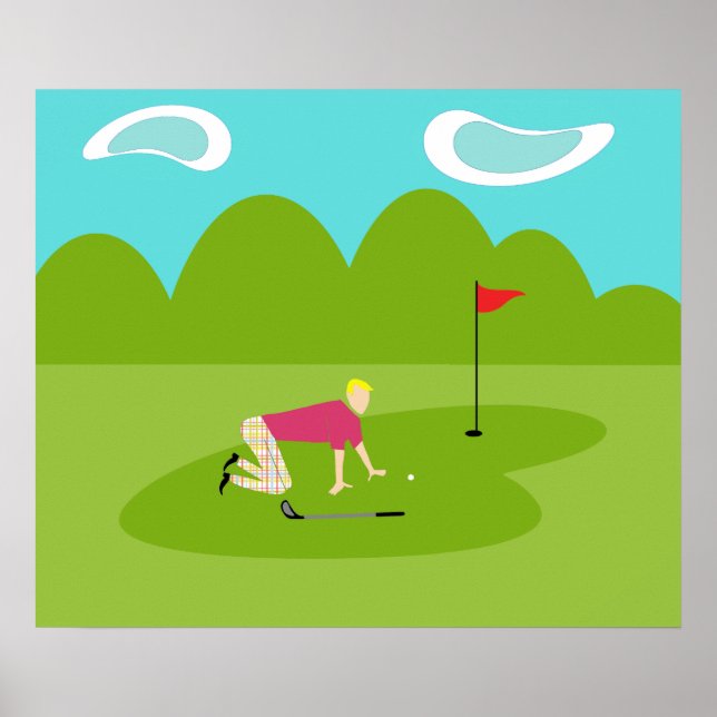 Retro Golfer Poster (Vorne)