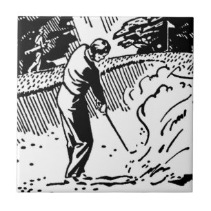 Retro Golfer Sand Trap Fliese