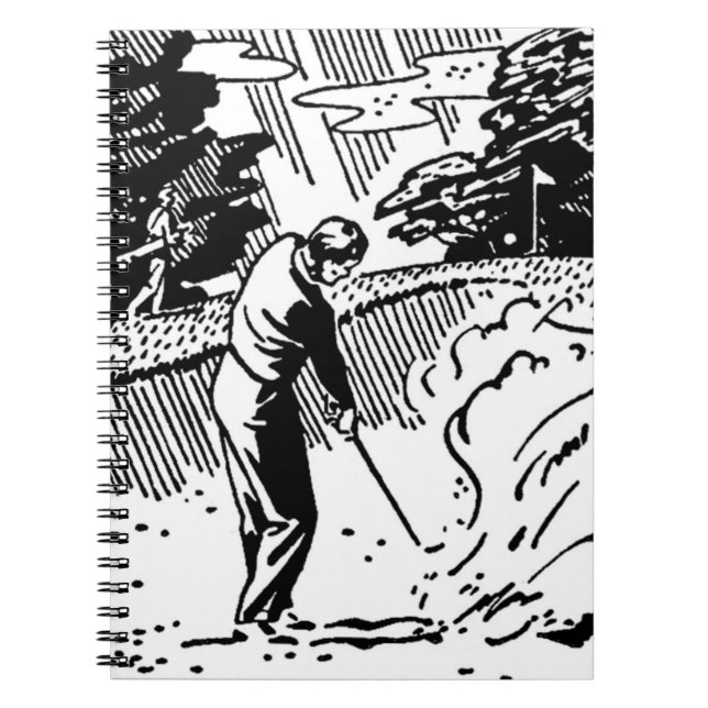Retro Golfer Sand Trap Notizblock (Vorderseite)