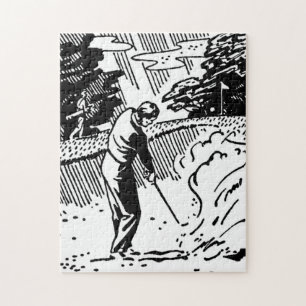 Retro Golfer Sand Trap Puzzle