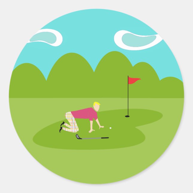 Retro Golfer Stickers (Vorderseite)