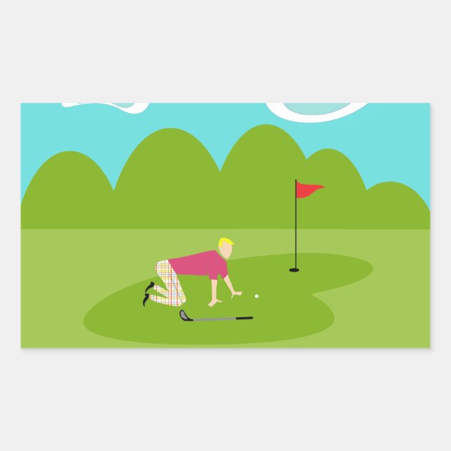 Retro Golfer Stickers (Vorderseite)