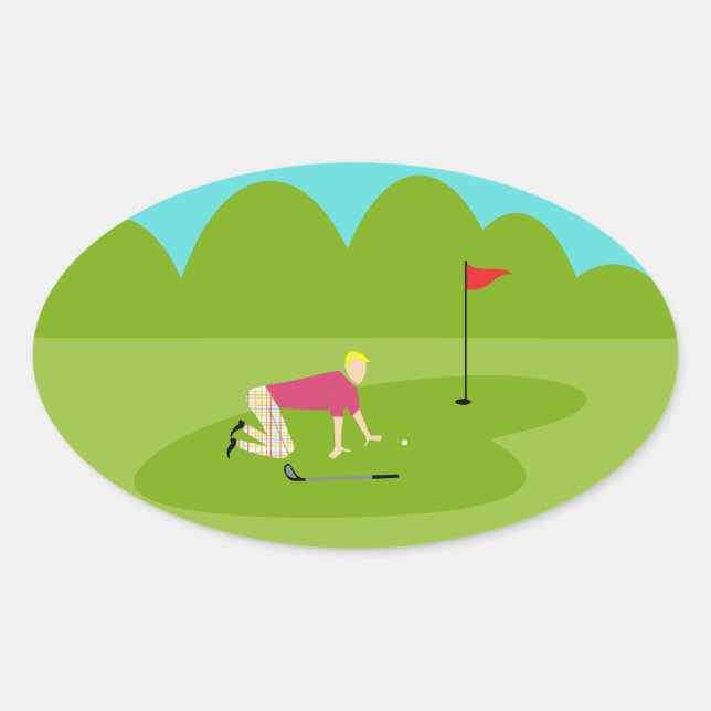 Retro Golfer Stickers (Vorderseite)