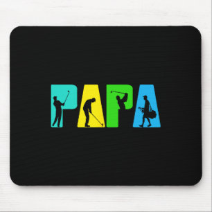 Retro Golfing Papa Golfer Shirt. Golf-Geschenke fü Mousepad