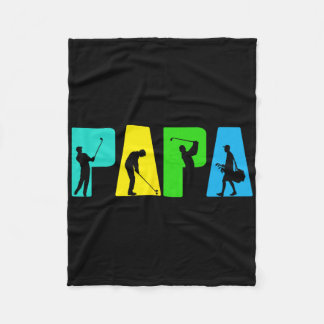 Retro Golfing Papa Golfer Shirt. Golfgeschenke für Fleecedecke