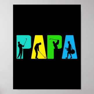 Retro Golfing Papa Golfer Shirt. Golfgeschenke für Poster