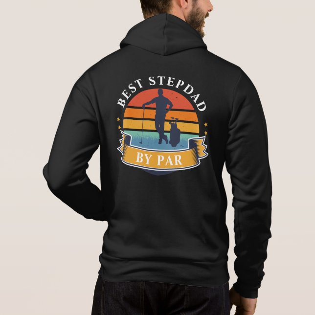 Retro Golfspielen Best Stepdad Par Personalisiert Hoodie (Rückseite)