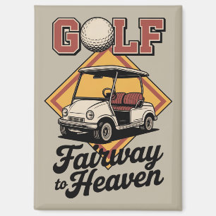 Retro-Golfwagen Fairway To Heaver Lustiger Golfspo Magnet